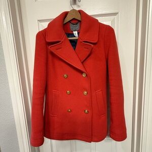 J. Crew Red Stadium Cloth Coat By Nello Gori in Red
